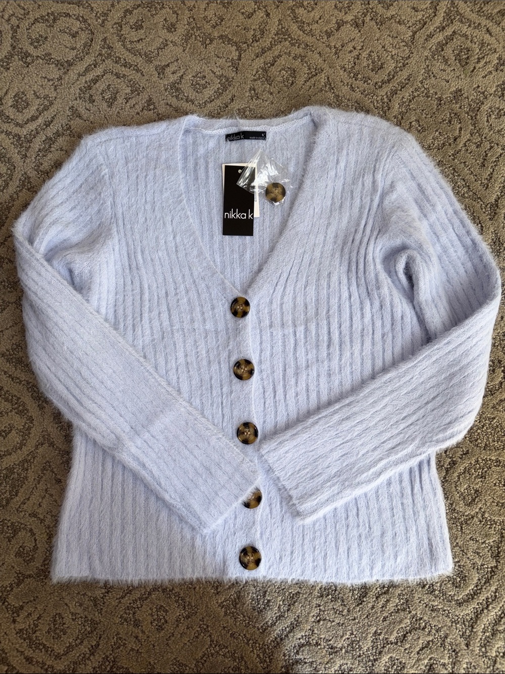 NWT Light Blue V-Neck Button Cardigan Sweater